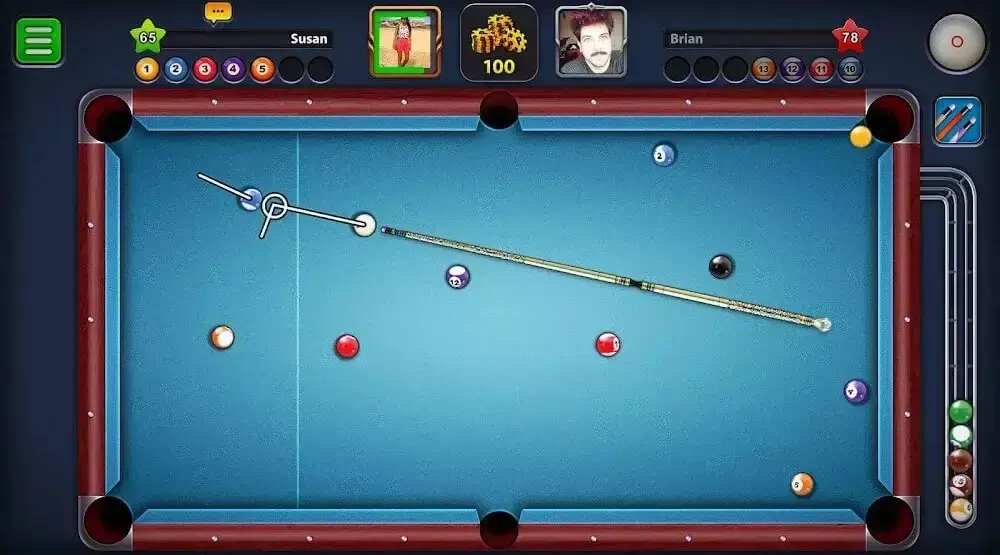 Competitive Gameplay in  8 Ball Pool